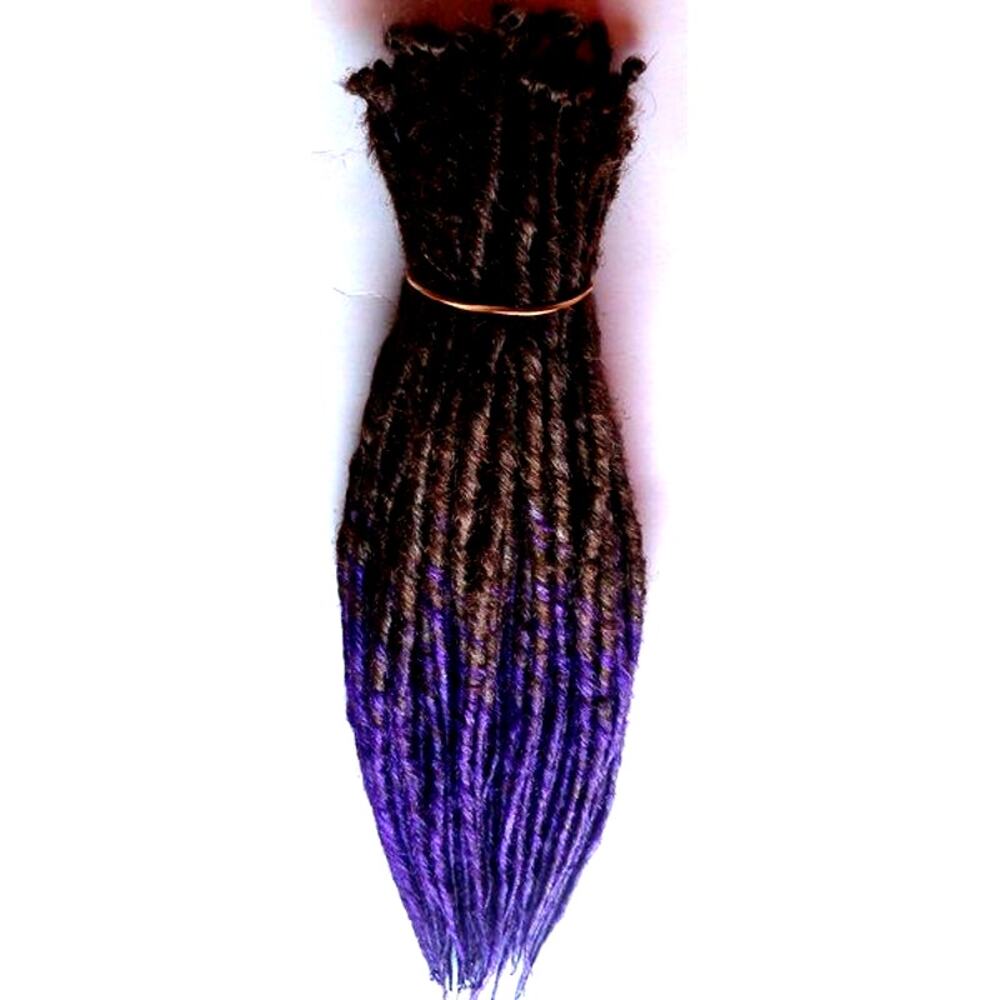 40 SE Single Ended Dark Brown Purple Synthetic Dreads Dreadlocks Hair Extensions